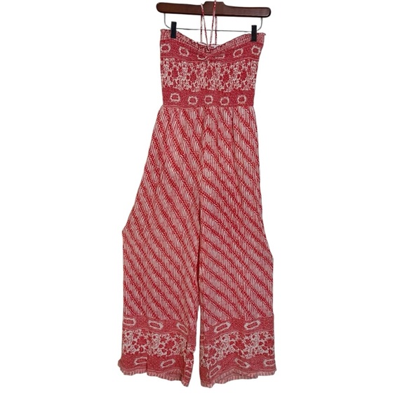 Free people Tube Romper in Red Combo size medium - Picture 2 of 4